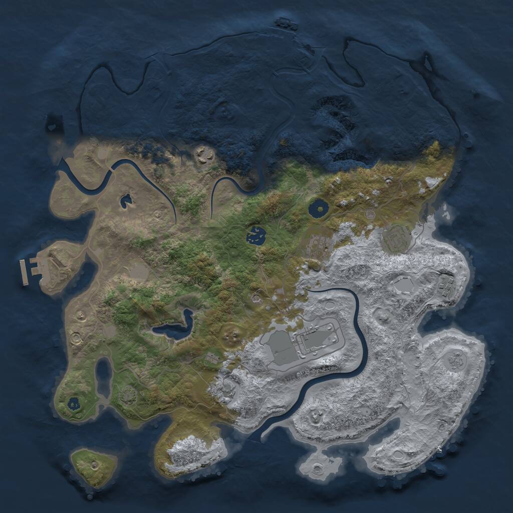 Rust Map: Procedural Map, Size: 4000, Seed: 1981, 13 Monuments