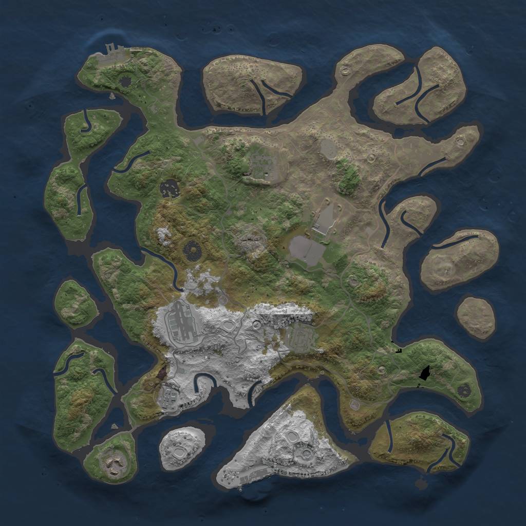 Rust Map: Procedural Map, Size: 4000, Seed: 5482154, 15 Monuments