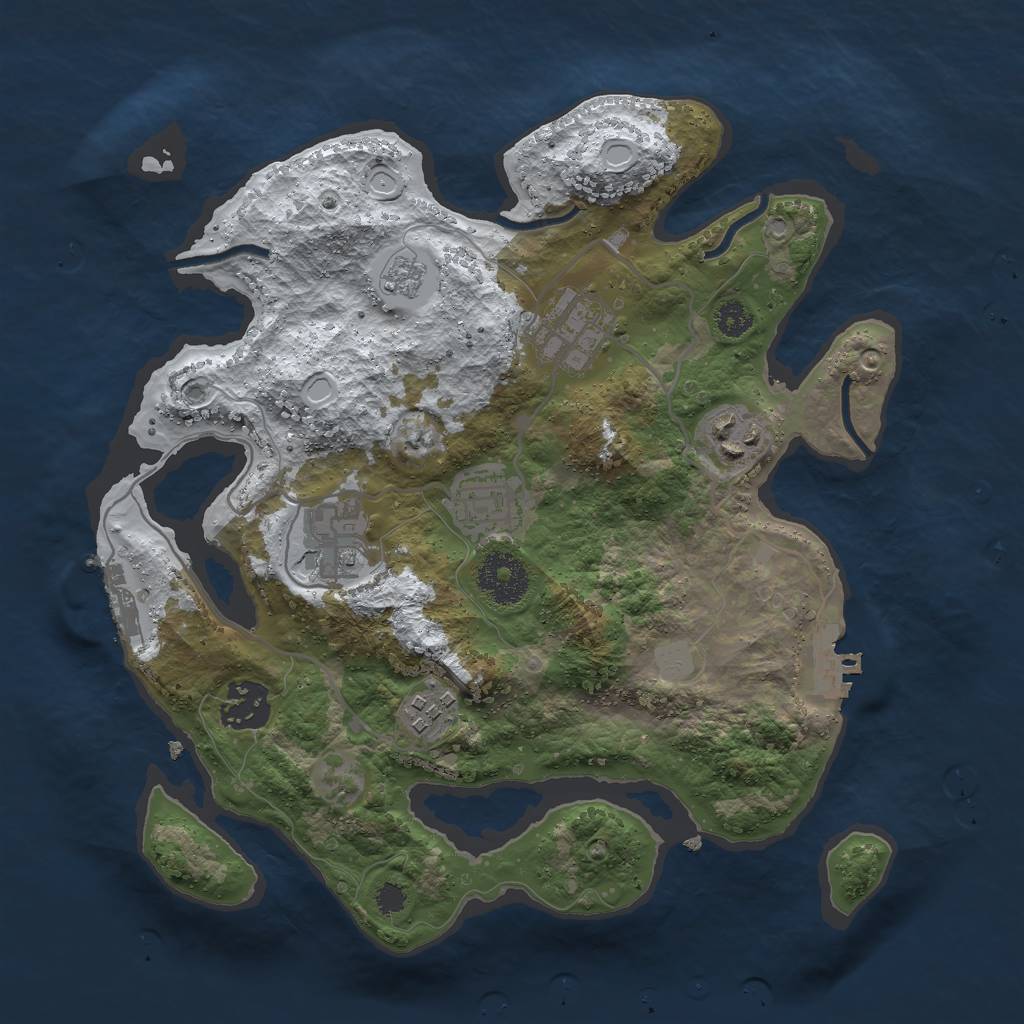 Rust Map: Procedural Map, Size: 3000, Seed: 44659, 14 Monuments