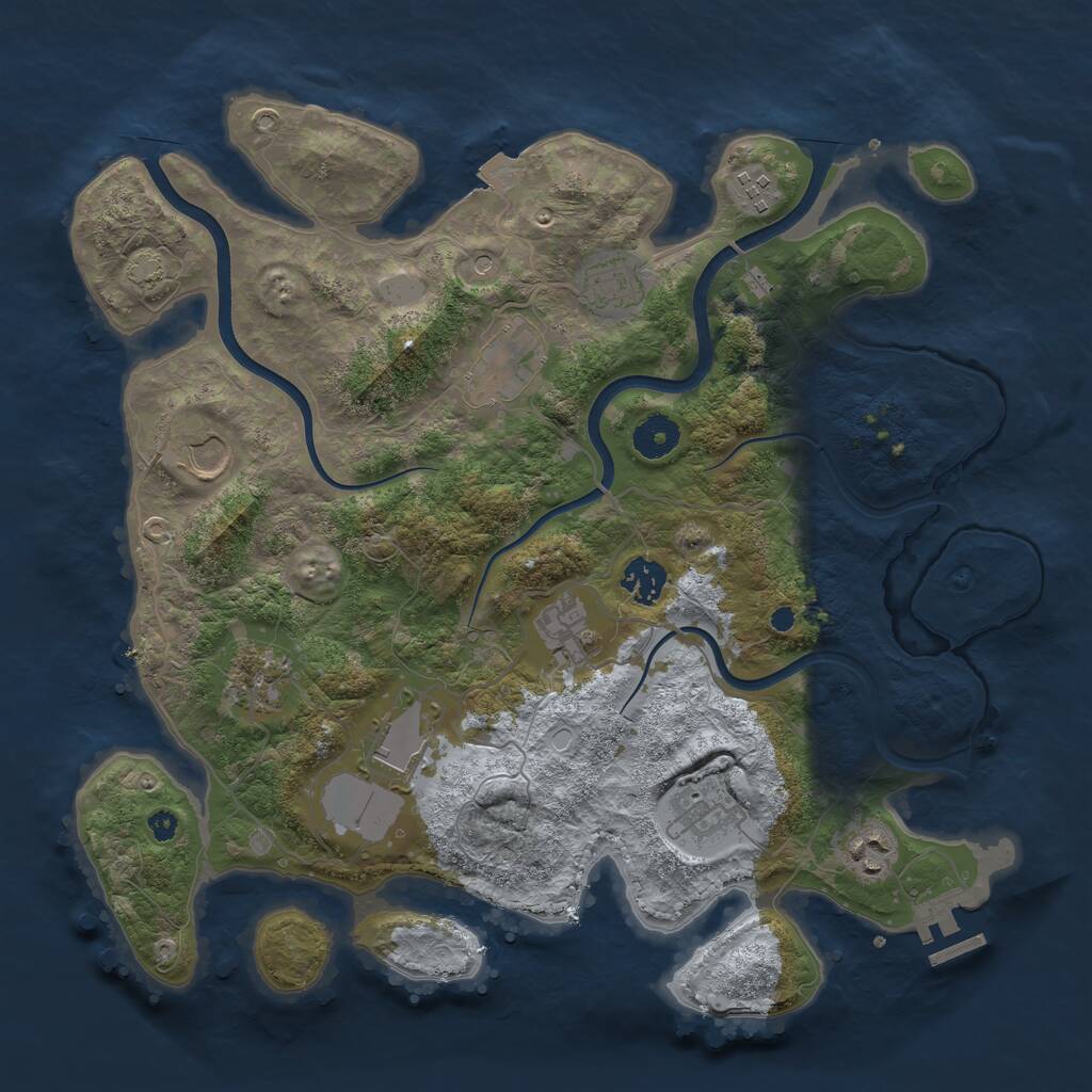 Rust Map: Procedural Map, Size: 3700, Seed: 1794194936, 14 Monuments