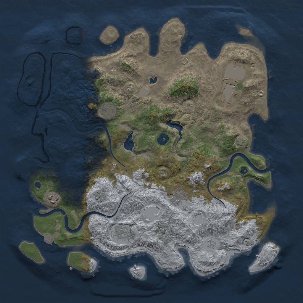 Rust Map: Procedural Map, Size: 4000, Seed: 1809319497, 11 Monuments