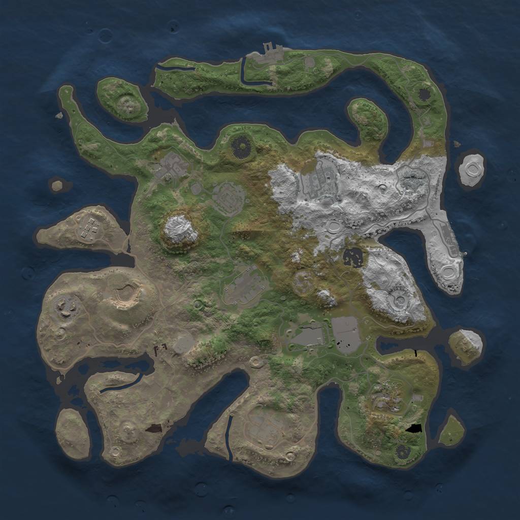 Rust Map: Procedural Map, Size: 3700, Seed: 1668346075, 19 Monuments