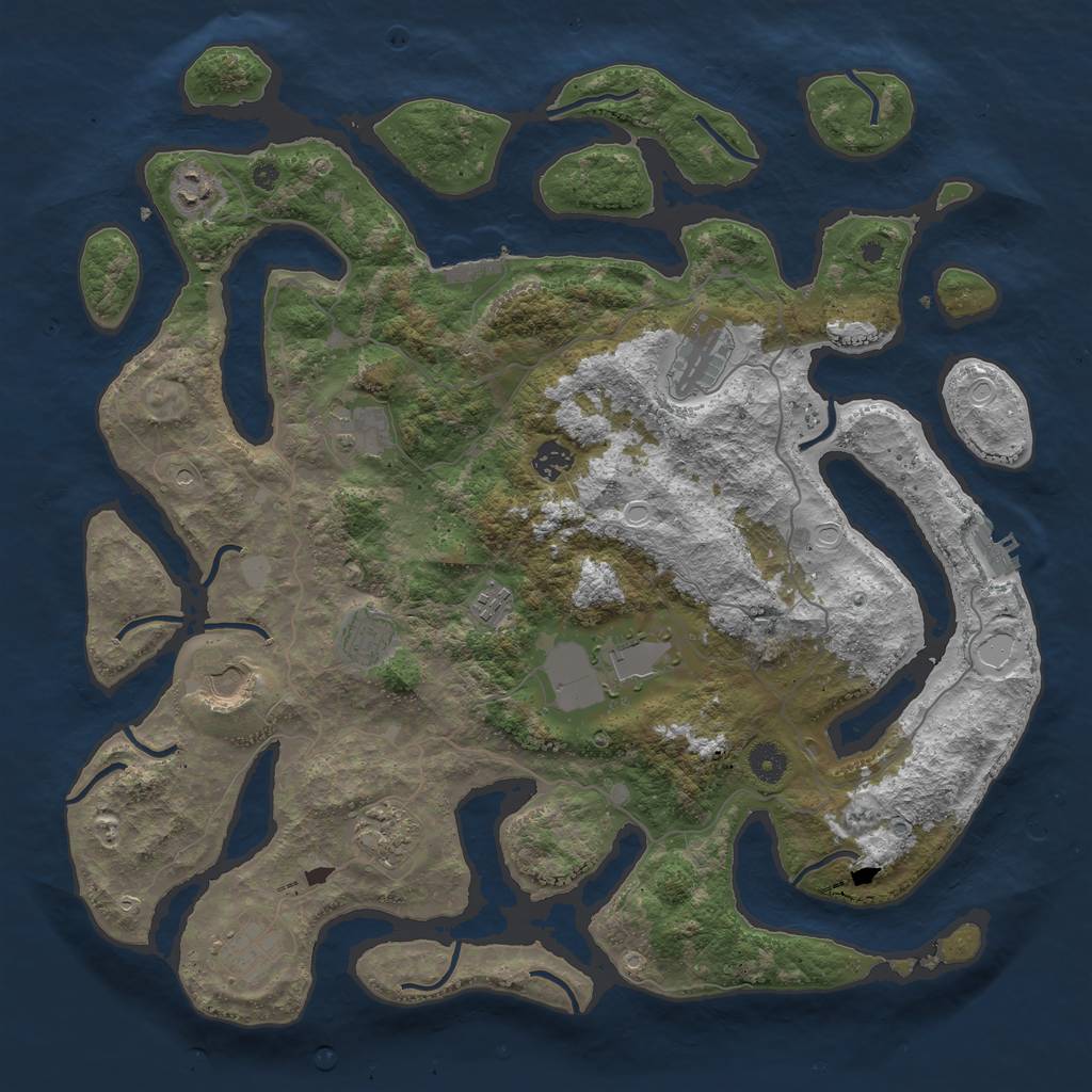 Rust Map: Procedural Map, Size: 4250, Seed: 1656801559, 18 Monuments