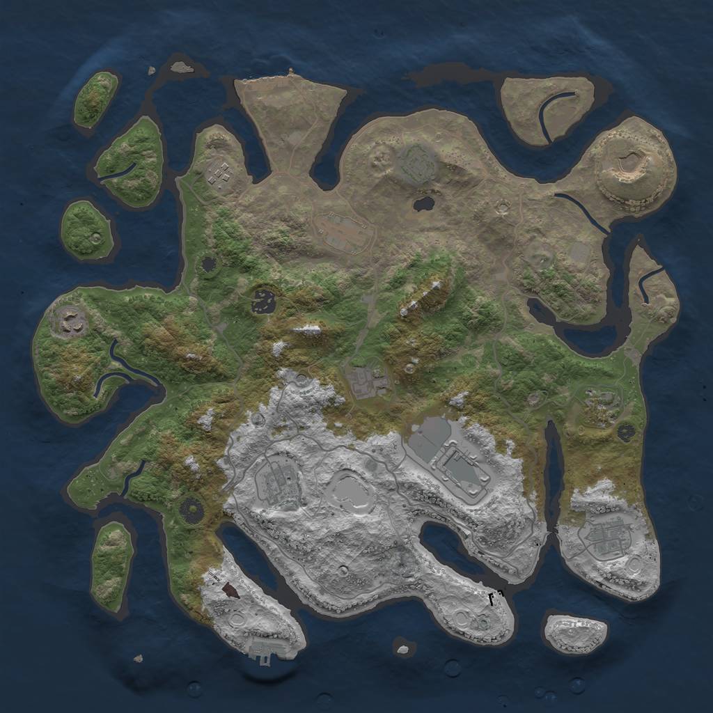 Rust Map: Procedural Map, Size: 4200, Seed: 573333104, 19 Monuments