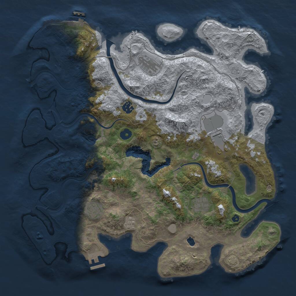 Rust Map: Procedural Map, Size: 4000, Seed: 122065542, 12 Monuments