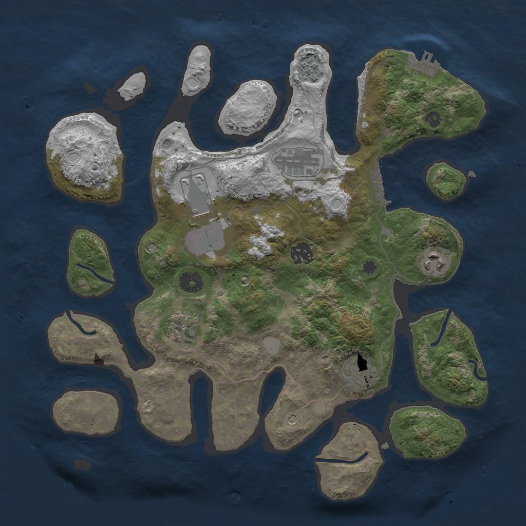 Rust Map: Procedural Map, Size: 3500, Seed: 2511, 15 Monuments