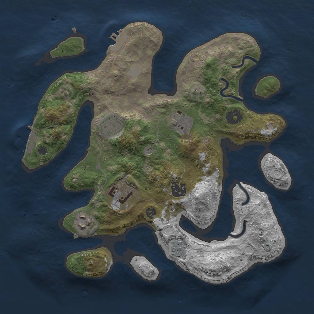 Rust Map: Procedural Map, Size: 3000, Seed: 656665, 14 Monuments