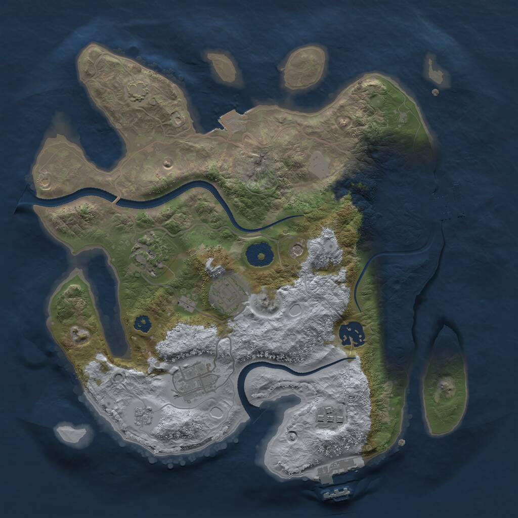 Rust Map: Procedural Map, Size: 3000, Seed: 620427, 11 Monuments