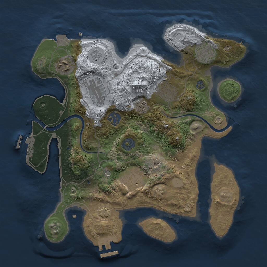 Rust Map: Procedural Map, Size: 3000, Seed: 329618, 15 Monuments