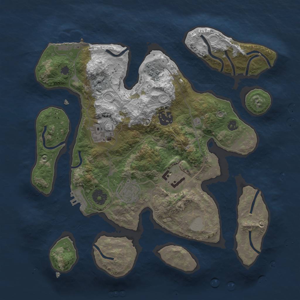 Rust Map: Procedural Map, Size: 3000, Seed: 329618, 12 Monuments