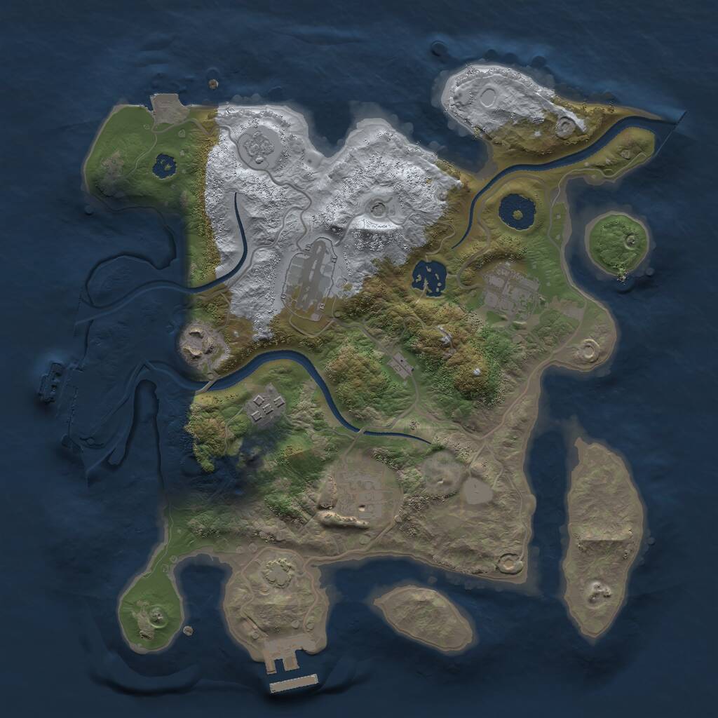 Rust Map: Procedural Map, Size: 3000, Seed: 329618, 12 Monuments