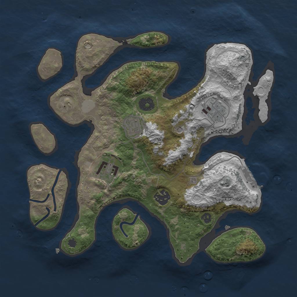 Rust Map: Procedural Map, Size: 3000, Seed: 285561, 11 Monuments