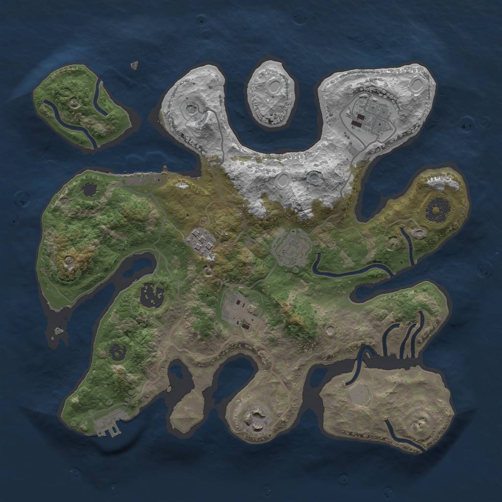 Rust Map: Procedural Map, Size: 3000, Seed: 369776, 14 Monuments