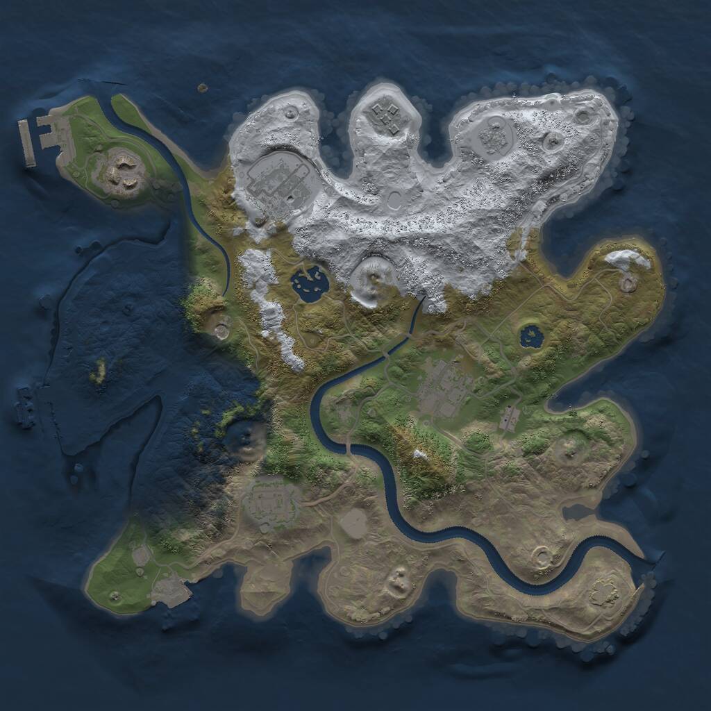 Rust Map: Procedural Map, Size: 3000, Seed: 369776, 12 Monuments