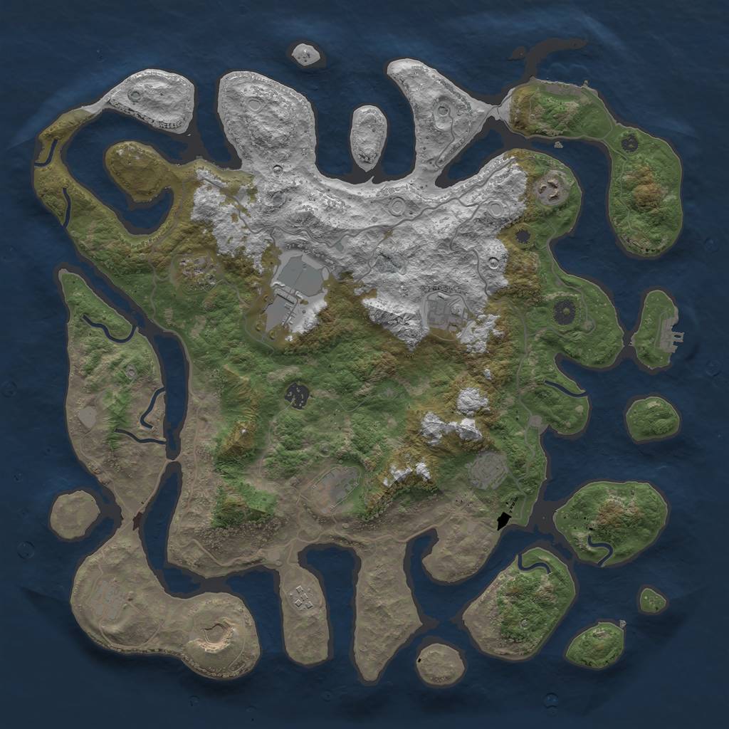Rust Map: Procedural Map, Size: 4500, Seed: 6841697, 18 Monuments