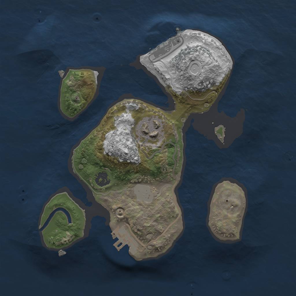 Rust Map: Procedural Map, Size: 2100, Seed: 1, 8 Monuments