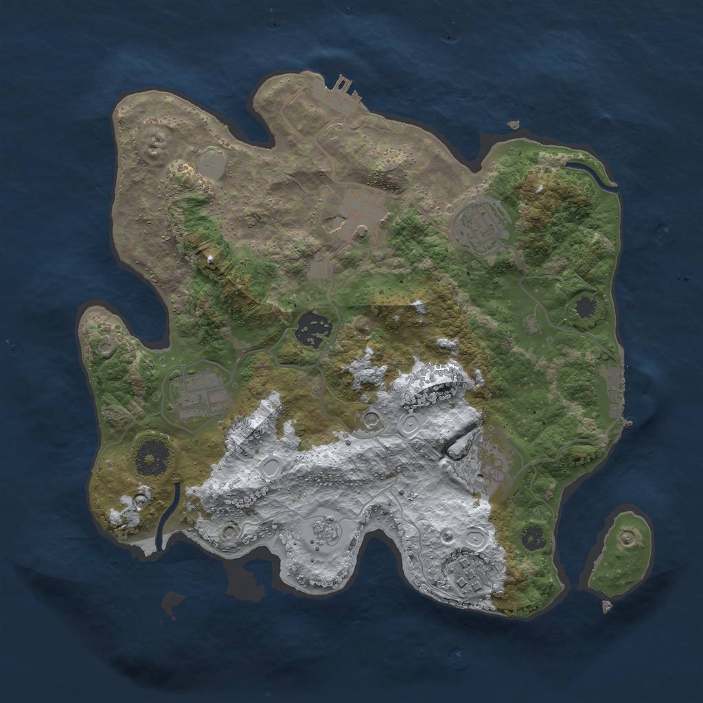 Rust Map: Procedural Map, Size: 3000, Seed: 769866, 15 Monuments