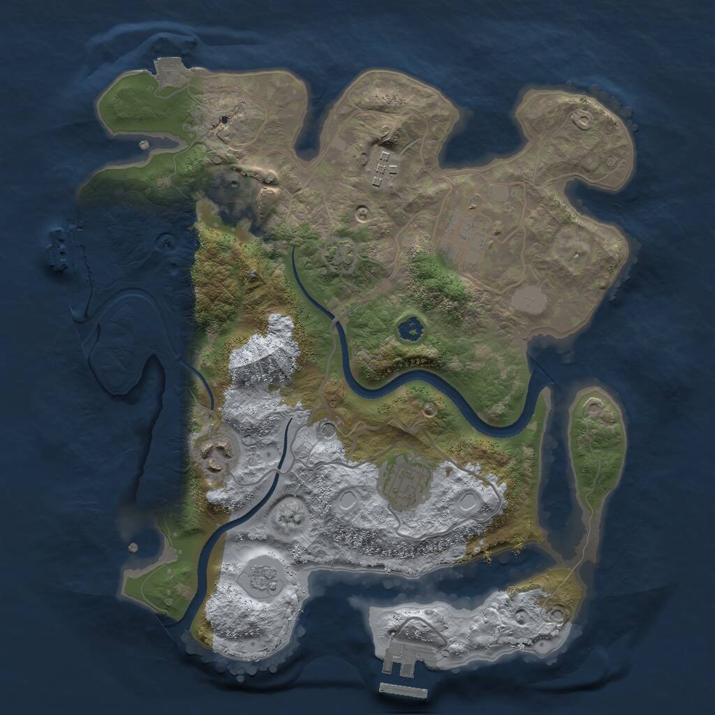 Rust Map: Procedural Map, Size: 3000, Seed: 509365, 11 Monuments