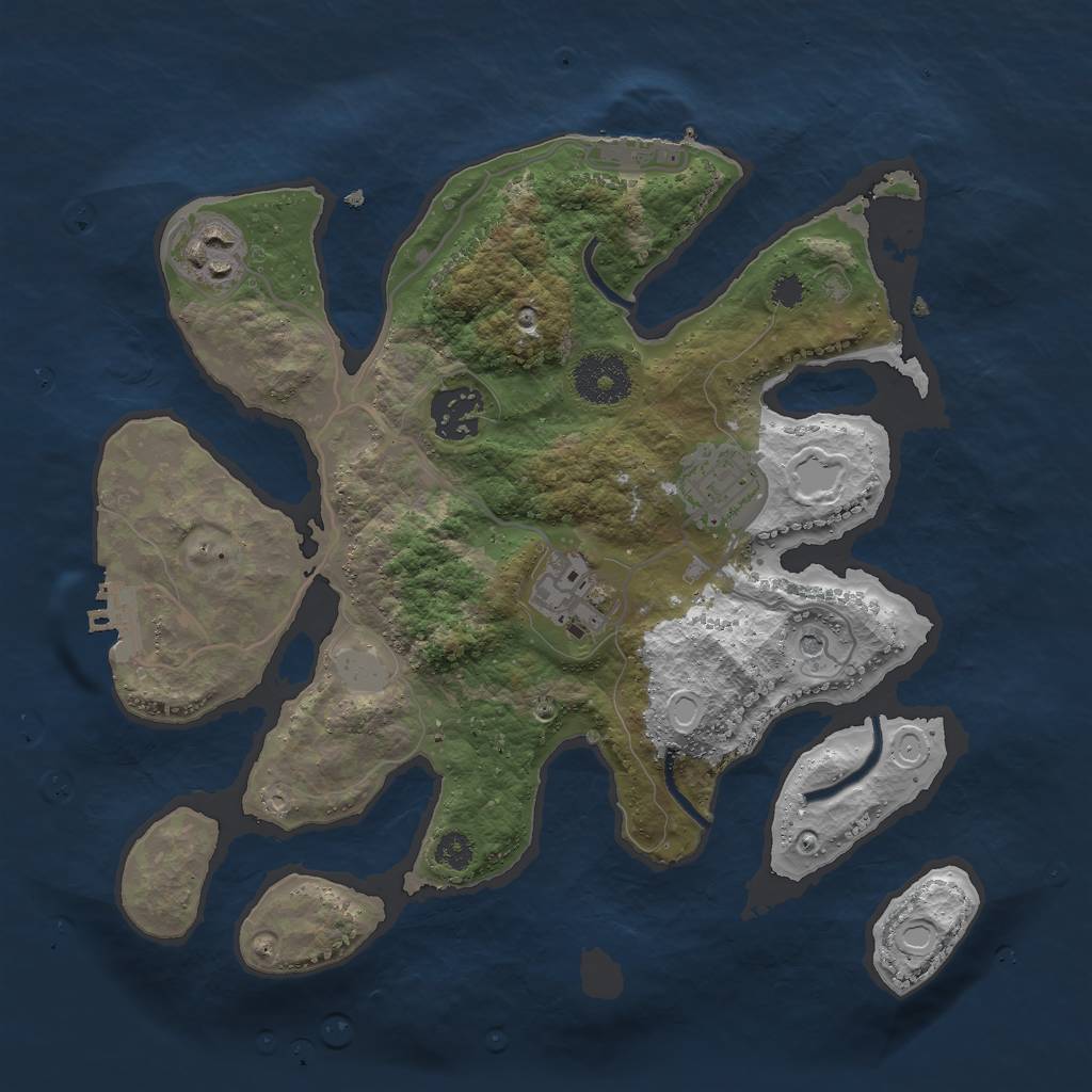 Rust Map: Procedural Map, Size: 3000, Seed: 99579017, 12 Monuments