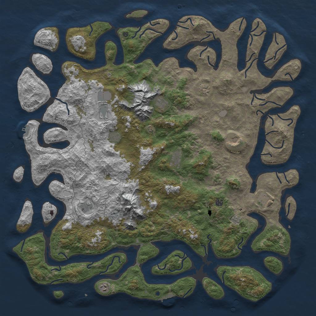 Rust Map: Procedural Map, Size: 6000, Seed: 811598, 19 Monuments