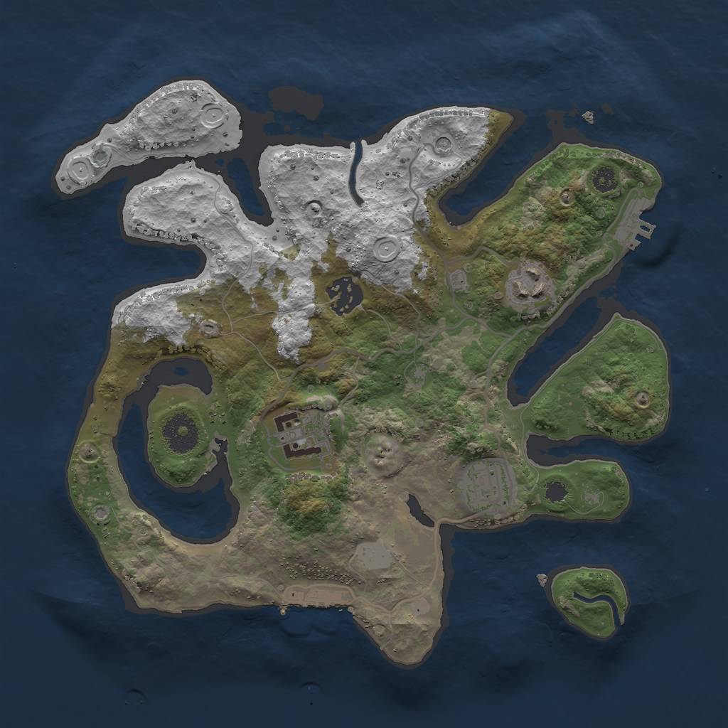 Rust Map: Procedural Map, Size: 3000, Seed: 395421, 12 Monuments