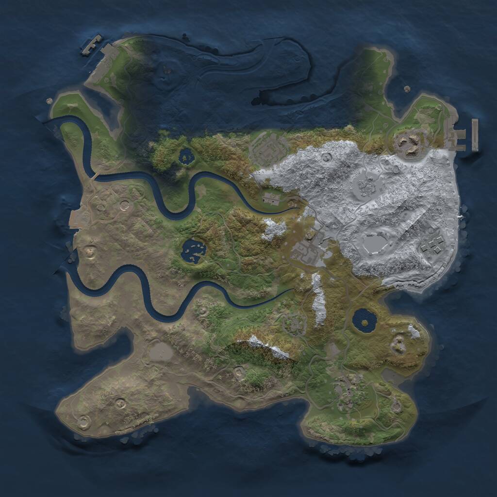 Rust Map: Procedural Map, Size: 3100, Seed: 1878595944, 12 Monuments