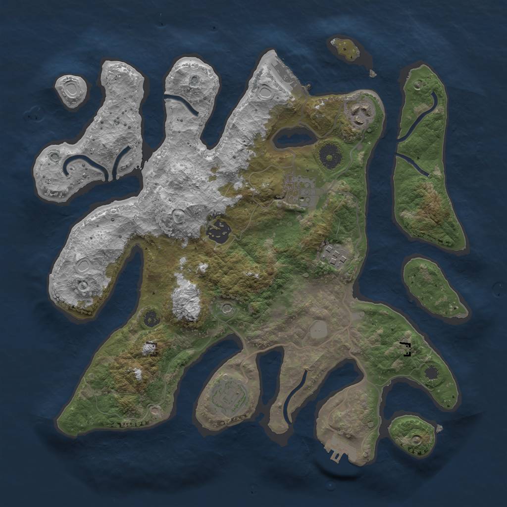 Rust Map: Procedural Map, Size: 3300, Seed: 8880, 13 Monuments