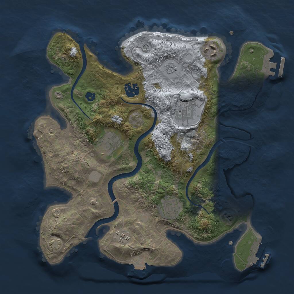 Rust Map: Procedural Map, Size: 3000, Seed: 467455, 12 Monuments