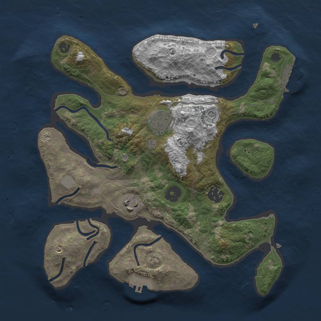 Rust Map: Procedural Map, Size: 3000, Seed: 467455, 11 Monuments