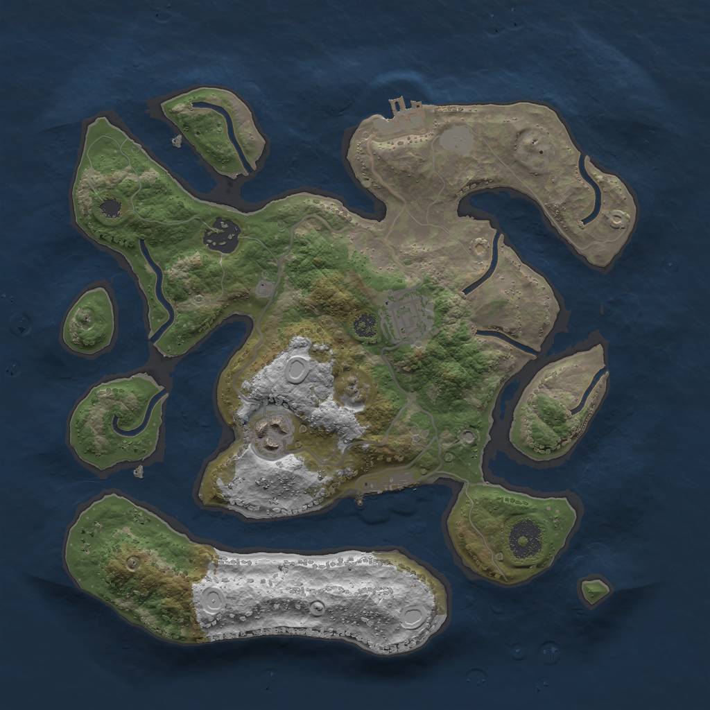 Rust Map: Procedural Map, Size: 3000, Seed: 526797, 10 Monuments