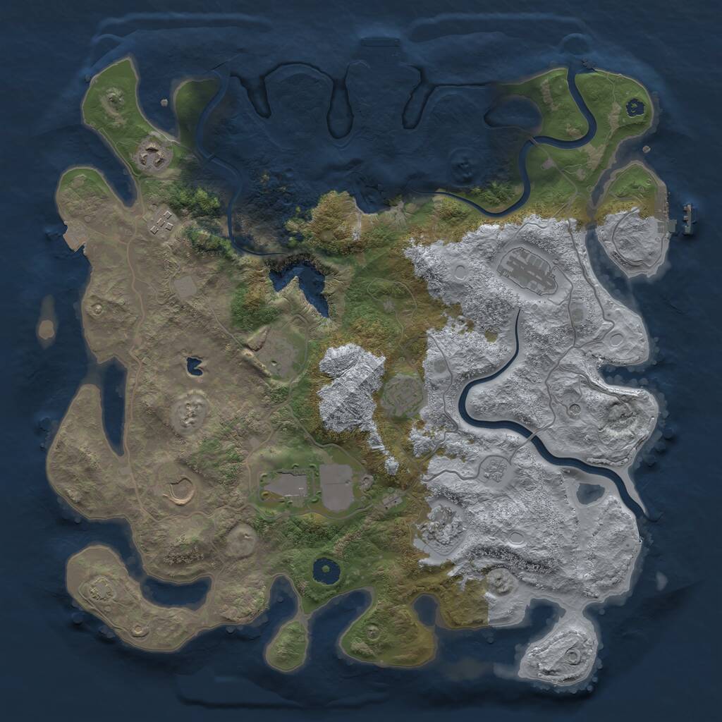 Rust Map: Procedural Map, Size: 4000, Seed: 659, 14 Monuments