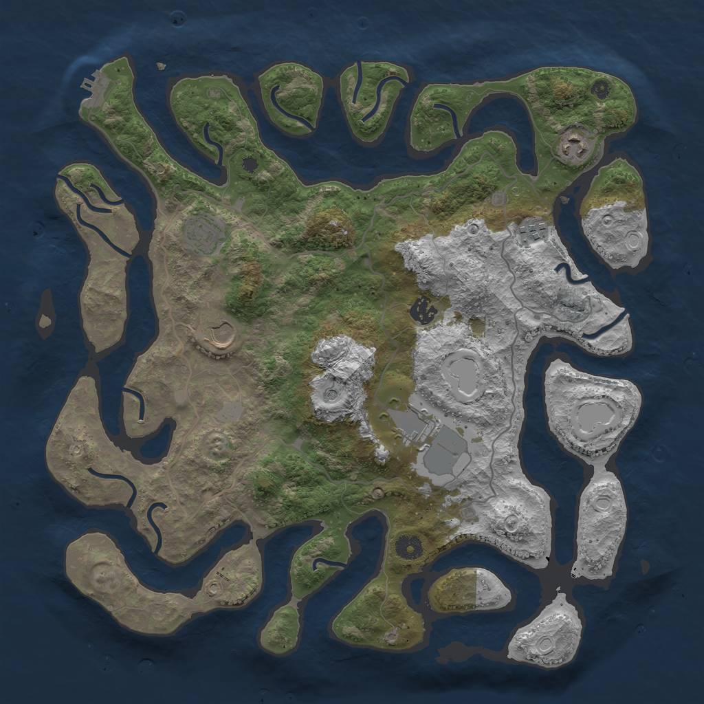 Rust Map: Procedural Map, Size: 4000, Seed: 659, 13 Monuments
