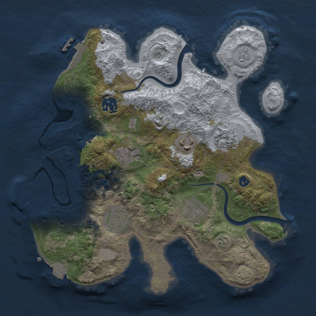 Rust Map: Procedural Map, Size: 3000, Seed: 941019, 13 Monuments