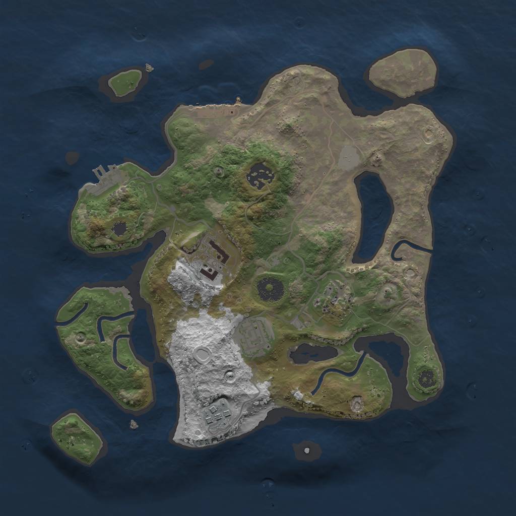 Rust Map: Procedural Map, Size: 3000, Seed: 24521, 12 Monuments