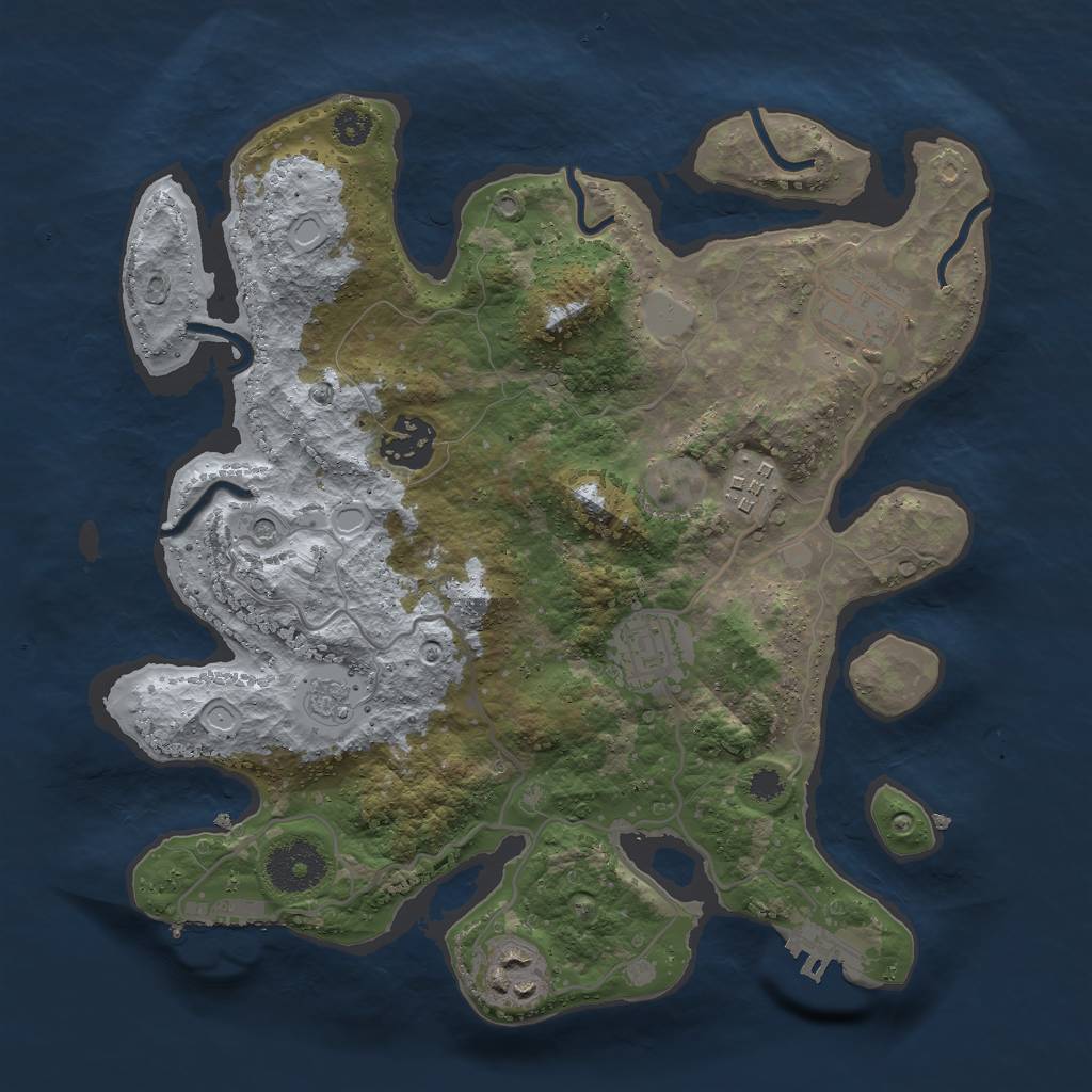 Rust Map: Procedural Map, Size: 3000, Seed: 140, 12 Monuments