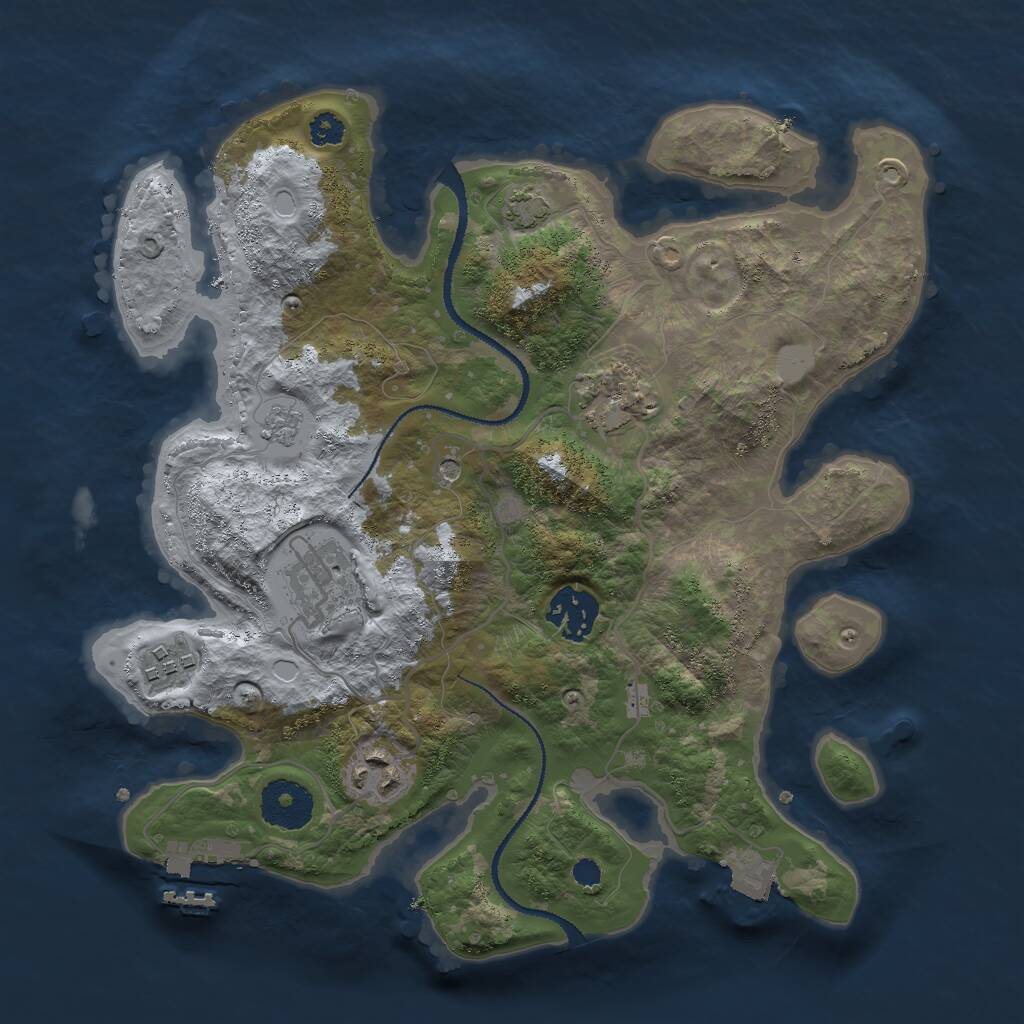 Rust Map: Procedural Map, Size: 3000, Seed: 140, 10 Monuments