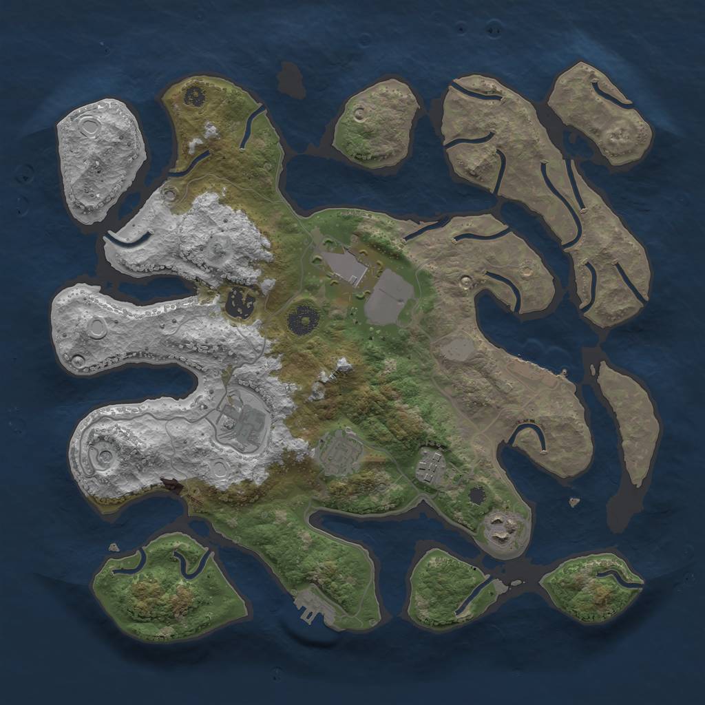 Rust Map: Procedural Map, Size: 3500, Seed: 661272, 14 Monuments