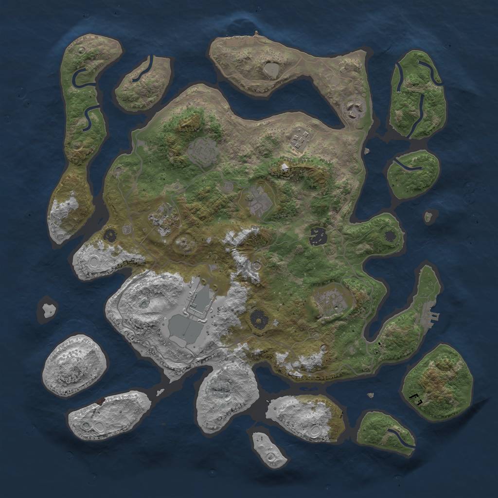 Rust Map: Procedural Map, Size: 4000, Seed: 356787070, 16 Monuments