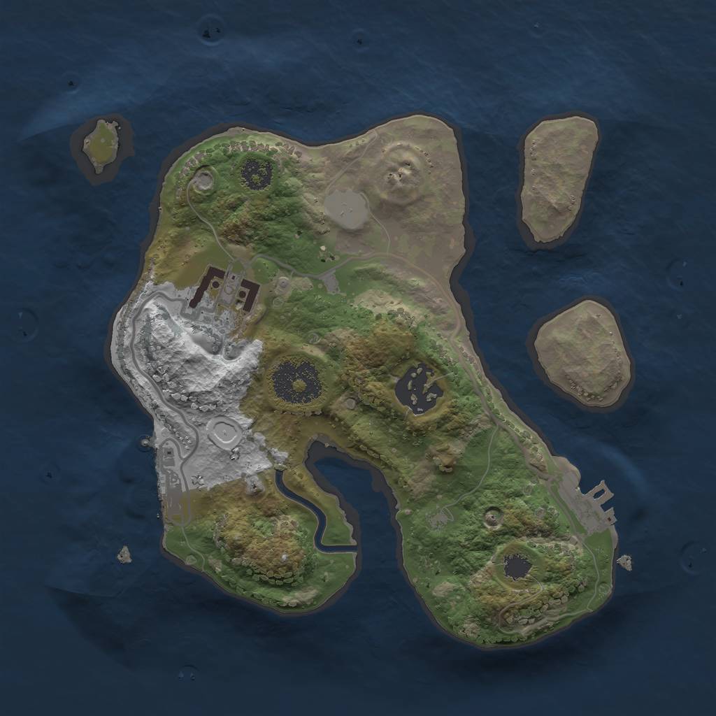 Rust Map: Procedural Map, Size: 2300, Seed: 45370353, 9 Monuments