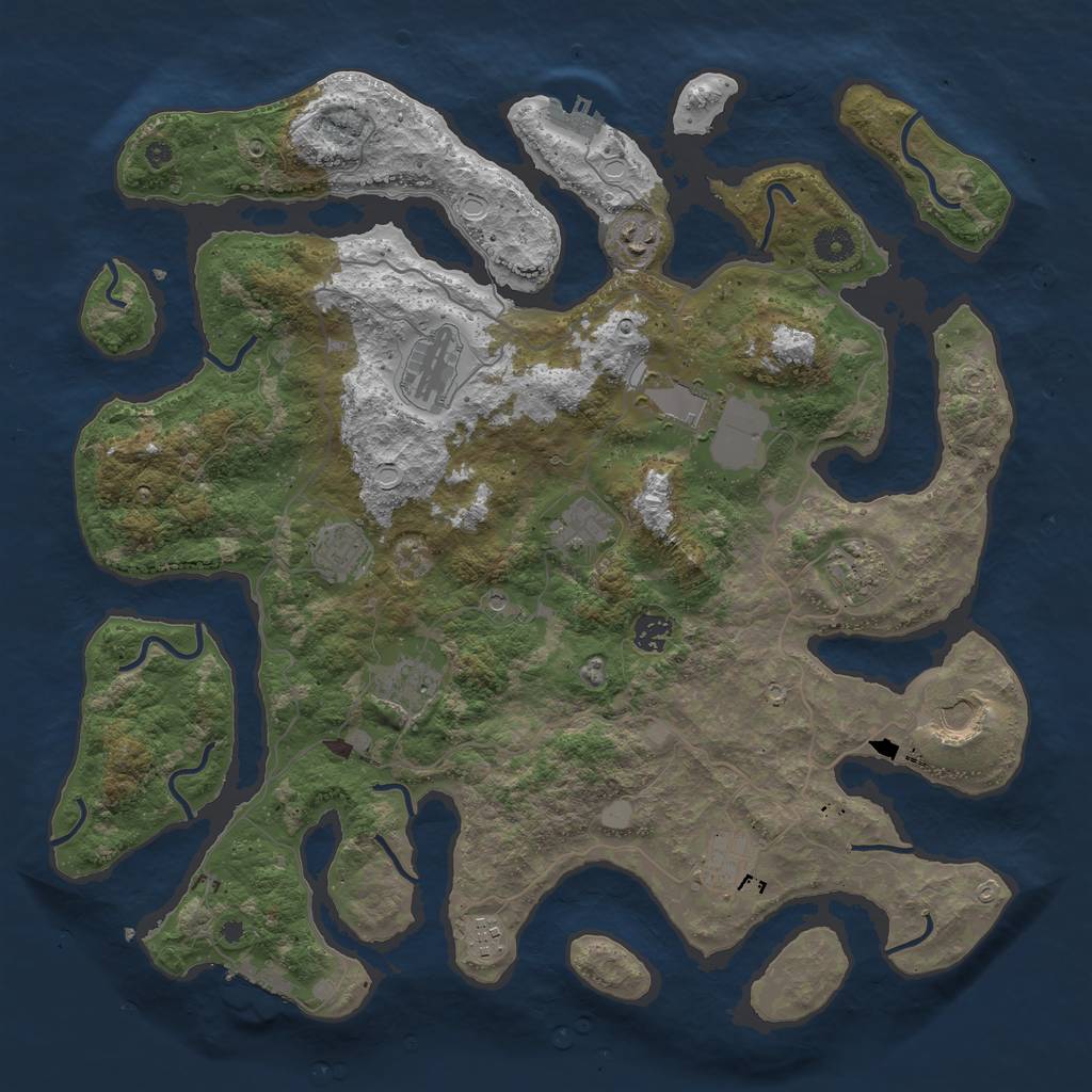 Rust Map: Procedural Map, Size: 4250, Seed: 1123341210, 19 Monuments