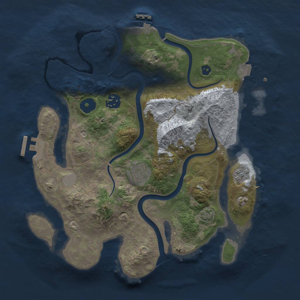 Rust Map: Procedural Map, Size: 3000, Seed: 31234, 8 Monuments