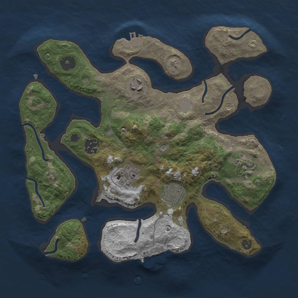 Rust Map: Procedural Map, Size: 3000, Seed: 1839402141, 13 Monuments