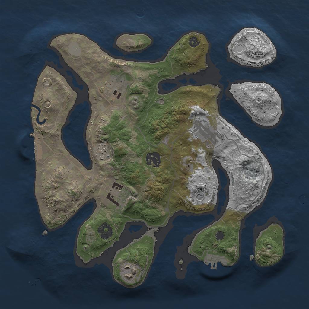 Rust Map: Procedural Map, Size: 3000, Seed: 1819227783, 14 Monuments