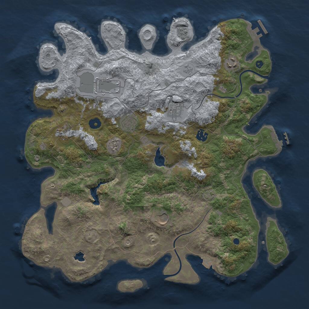 Rust Map: Procedural Map, Size: 4000, Seed: 299126198, 14 Monuments