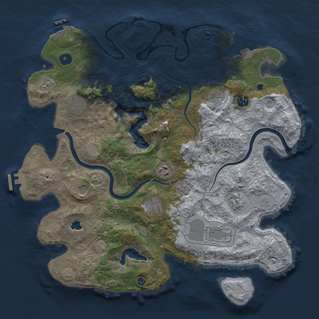 Rust Map: Procedural Map, Size: 4000, Seed: 654440701, 15 Monuments