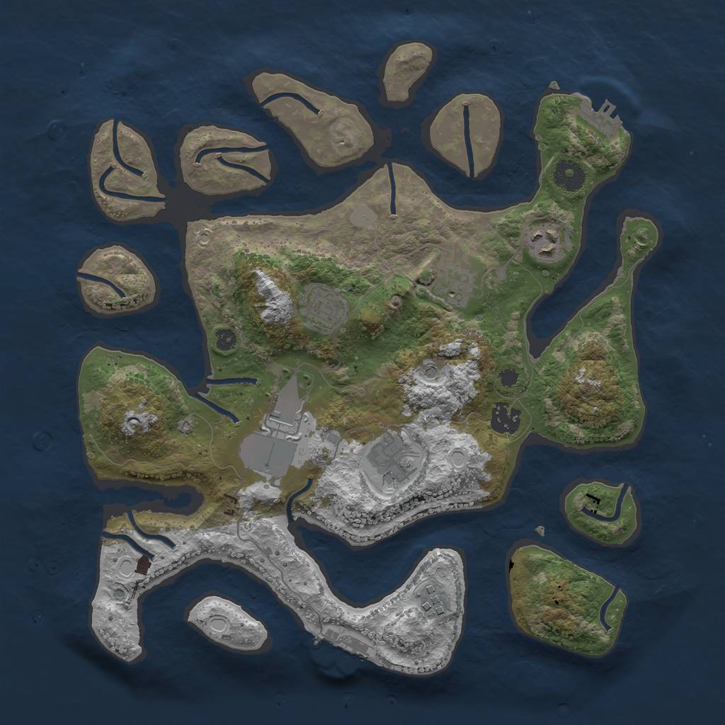 Rust Map: Procedural Map, Size: 3500, Seed: 335716055, 15 Monuments