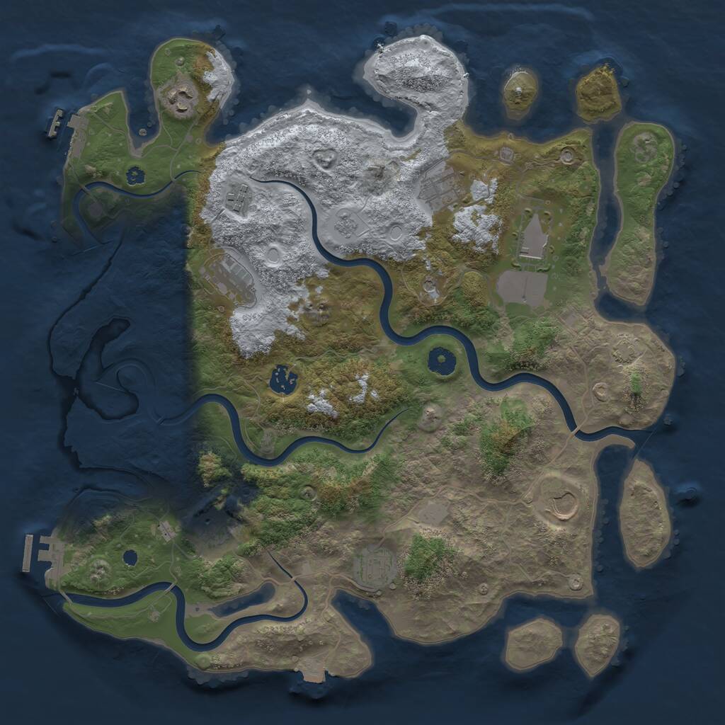 Rust Map: Procedural Map, Size: 3900, Seed: 423409, 15 Monuments