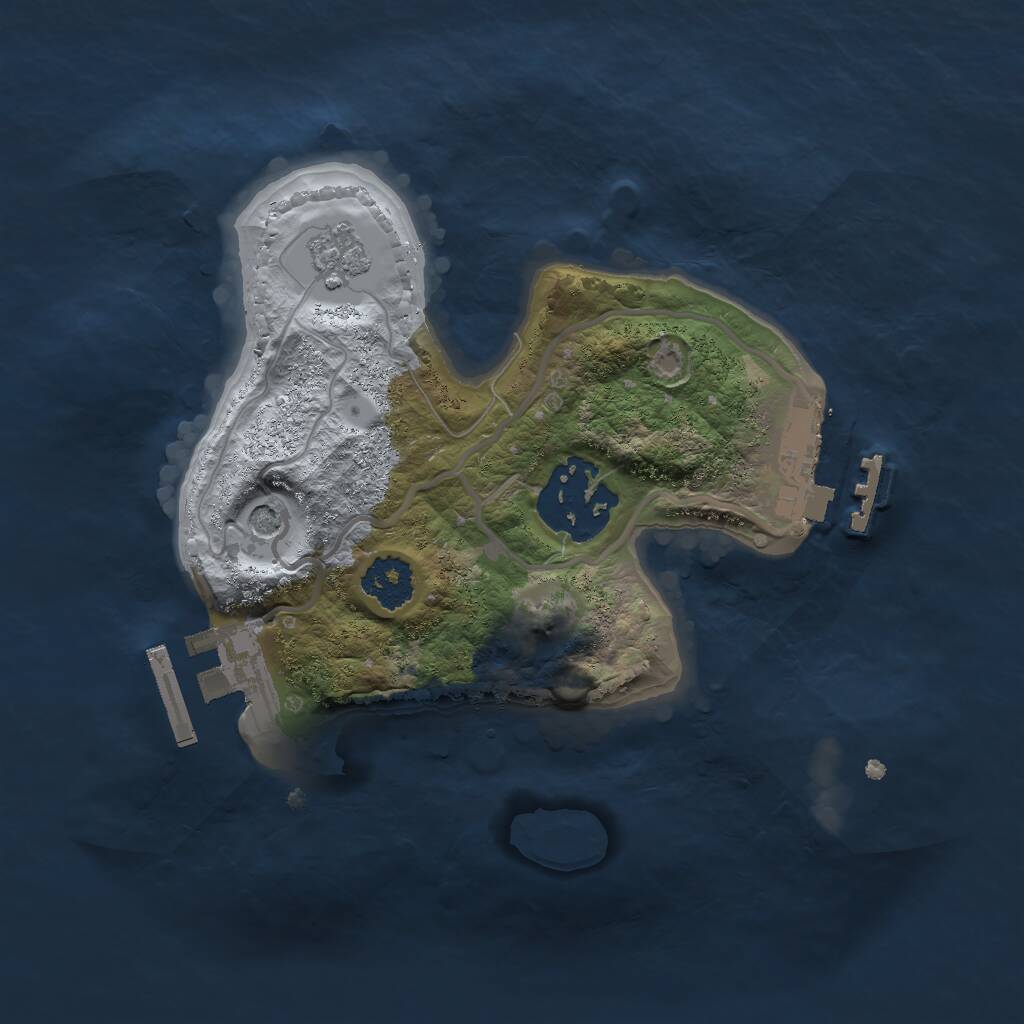 Rust Map: Procedural Map, Size: 2000, Seed: 1105, 6 Monuments