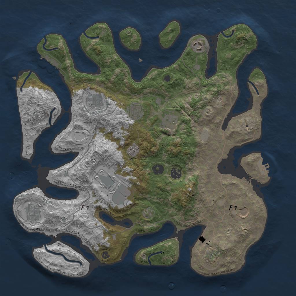 Rust Map: Procedural Map, Size: 4000, Seed: 5686548, 18 Monuments