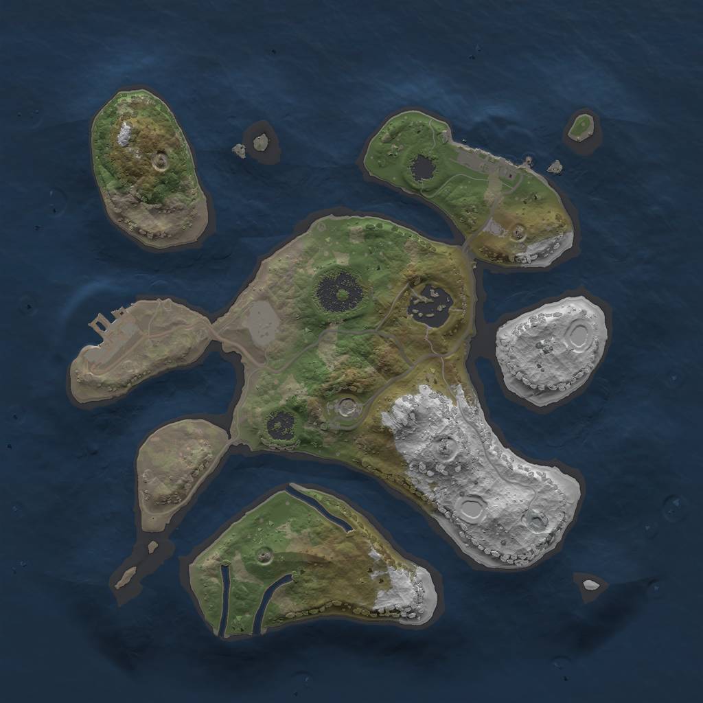 Rust Map: Procedural Map, Size: 2500, Seed: 1440, 9 Monuments